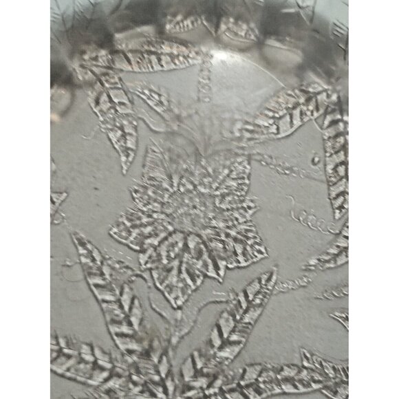 Vintage Jeannette Floral Poinsettia Pink Depression Glass Oval Platters set of 2 - Picture 5 of 11